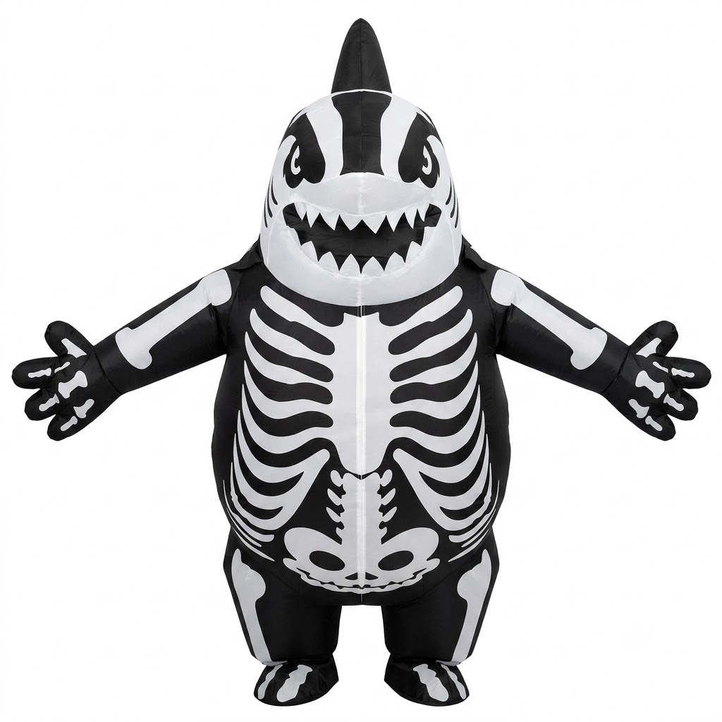 Inflatable Skeleton Shark Costume for Adults – Halloween - Image 4